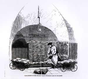 Stacking Bags of Dollars in a Compartment in the Bullion Vault, from 